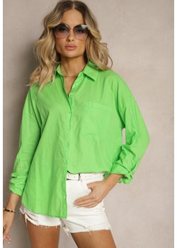 Zielona Bawełniana Koszula z Długim Rękawem i Guzikami Efique ze sklepu Renee odzież w kategorii Koszule damskie - zdjęcie 172099045