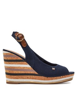 Sandały Wrangler Raval Marina Women Wedge 20241057.29Y Granatowy ze sklepu eobuwie.pl w kategorii Sandały damskie - zdjęcie 172105366