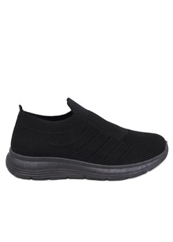 Buty skarpetkowe wsuwane Groppi Allblack czarne ze sklepu ButyModne.pl w kategorii Buty sportowe damskie - zdjęcie 172108037
