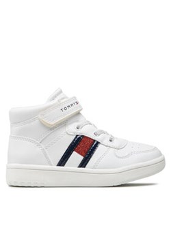 Tommy Hilfiger Sneakersy Higt Top Lace-Up/Velcro Sneaker T3A9-32330-1438 S Biały ze sklepu MODIVO w kategorii Buty sportowe dziecięce - zdjęcie 172108488