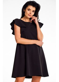 Sukienka mini czarna o trapezowym kroju  A643, Kolor czarny, Rozmiar L, Awama ze sklepu Primodo w kategorii Sukienki - zdjęcie 172108849