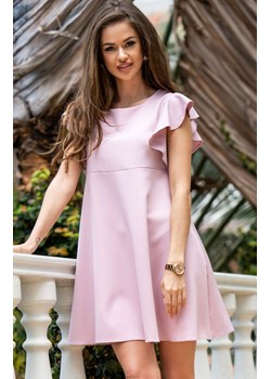 Sukienka mini brudny róż o trapezowym kroju A643, Kolor brudny róż, Rozmiar L, Awama ze sklepu Primodo w kategorii Sukienki - zdjęcie 172108857