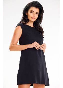 Elegancka sukienka mini czarna z krótkim rękawem A647, Kolor czarny, Rozmiar L, Awama ze sklepu Primodo w kategorii Sukienki - zdjęcie 172108886