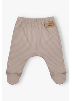 Półśpiochy niemowlęce z dzianiny prążkowej - bązowe - Lagarto Verde ze sklepu 5.10.15 w kategorii Spodnie i półśpiochy - zdjęcie 172109349