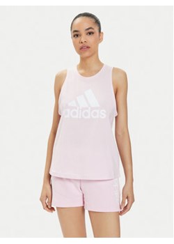 adidas Top Essentials Big Logo H10205 Różowy Regular Fit ze sklepu MODIVO w kategorii Bluzki damskie - zdjęcie 172110928