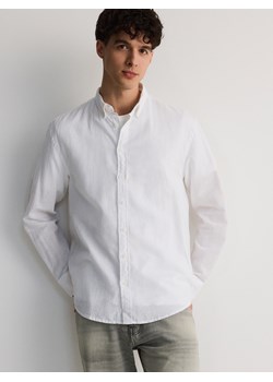 Reserved - Koszula regular z lnem - biały ze sklepu Reserved w kategorii Koszule męskie - zdjęcie 172113957