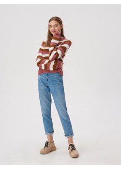 Sinsay - Krótki sweter w paski - brązowy ze sklepu Sinsay w kategorii Swetry damskie - zdjęcie 172114458