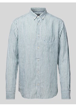 Koszula casualowa z lnu ze wzorem w paski ze sklepu Peek&Cloppenburg  w kategorii Koszule męskie - zdjęcie 172115467