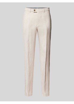 Spodnie do garnituru z lnu model ‘PARMA’ ze sklepu Peek&Cloppenburg  w kategorii Spodnie męskie - zdjęcie 172115555