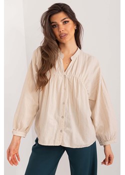 Rozpinana koszula damska z bawełny beżowa ze sklepu 5.10.15 w kategorii Koszule damskie - zdjęcie 172115888