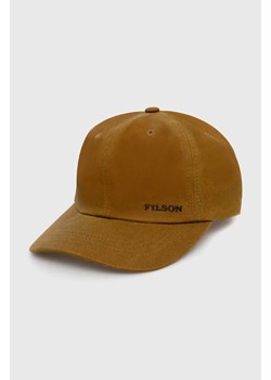 Filson czapka z daszkiem bawełniana Oil Tin Low Profile Logge kolor brązowy gładka FMACC0145 ze sklepu PRM w kategorii Czapki z daszkiem męskie - zdjęcie 172118826