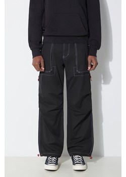 PLEASURES spodnie Public Utility męskie kolor czarny proste P24SP038.BLACK ze sklepu PRM w kategorii Spodnie męskie - zdjęcie 172119109