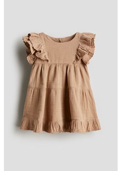 H & M - Sukienka z bawełnianego muślinu - Beżowy ze sklepu H&M w kategorii Sukienki dziewczęce - zdjęcie 172119269