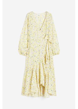 H & M - Długa sukienka kopertowa - Żółty ze sklepu H&M w kategorii Sukienki - zdjęcie 172120215