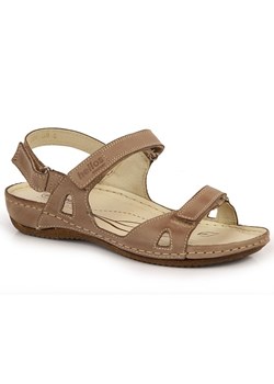 Sandały damskie skórzane komfortowe beżowe Helios 205 beżowy ze sklepu ButyModne.pl w kategorii Sandały damskie - zdjęcie 172120237