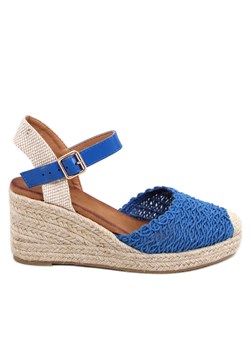 Sandałki na koturnie espadryle Morelli Blue niebieskie ze sklepu ButyModne.pl w kategorii Espadryle damskie - zdjęcie 172120425