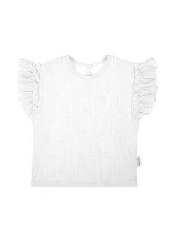 Biała koszulka bawełniana typu kimono dla dziewczynki ze sklepu 5.10.15 w kategorii Bluzki dziewczęce - zdjęcie 172122059