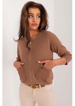 Rozpinany sweter z kieszeniami jasnobrązowy ze sklepu 5.10.15 w kategorii Swetry damskie - zdjęcie 172122069
