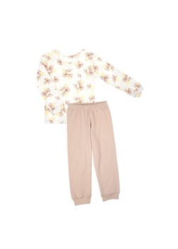 Piżama bawełniana dla dziewczynki z długim rękawem w kwiatki ze sklepu 5.10.15 w kategorii Piżamy dziecięce - zdjęcie 172122118