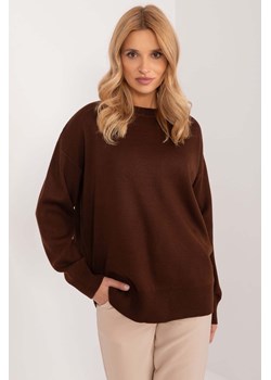 Sweter klasyczny o kroju oversize ciemnobrązowy ze sklepu 5.10.15 w kategorii Swetry damskie - zdjęcie 172122967