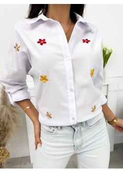 Biała Koszula w Kwiatki ze sklepu ModnaKiecka.pl w kategorii Koszule damskie - zdjęcie 172125609
