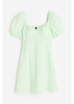 H & M - Krepowana sukienka z bufiastym rękawem - Zielony ze sklepu H&M w kategorii Sukienki - zdjęcie 172126137