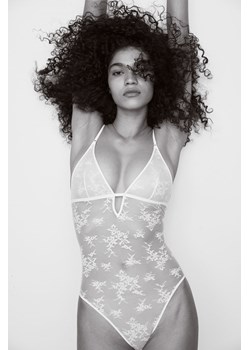 H & M - Nieusztywniane koronkowe body - Biały ze sklepu H&M w kategorii Body damskie - zdjęcie 172126209