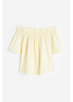 H & M - Dżersejowy top z odkrytymi ramionami - Żółty ze sklepu H&M w kategorii Bluzki damskie - zdjęcie 172126269