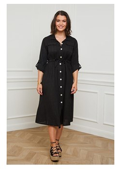 Curvy Lady Lniana sukienka w kolorze czarnym ze sklepu Limango Polska w kategorii Sukienki - zdjęcie 172126685
