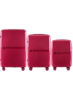 Zestaw 3 walizek Wings Lapwing– polipropylen ROSE RED ze sklepu WINGS w kategorii Walizki - zdjęcie 172127819