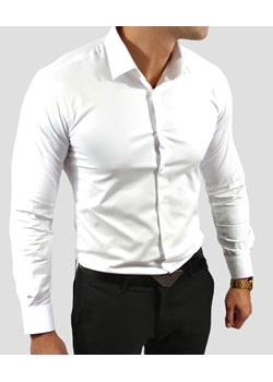 Klasyczna  koszula slim fit  biała  ESP06 DM ze sklepu Moda Męska w kategorii Koszule męskie - zdjęcie 172129705