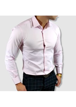 Klasyczna  koszula slim fit  różowa elegancka ESP06  DM ze sklepu Moda Męska w kategorii Koszule męskie - zdjęcie 172129725