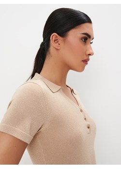 Mohito - Beżowa bluzka z metaliczną nicią - sand ze sklepu Mohito w kategorii Bluzki damskie - zdjęcie 172131508