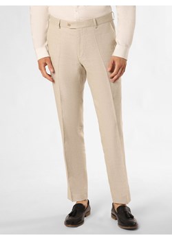 Carl Gross Spodnie z zawartością lnu - Shiver-G Mężczyźni Modern Fit beżowy wypukły wzór tkaniny ze sklepu vangraaf w kategorii Spodnie męskie - zdjęcie 172132998