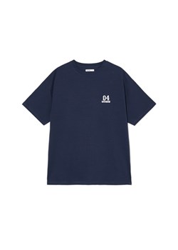Cropp - Granatowy t-shirt oversize - granatowy ze sklepu Cropp w kategorii Bluzki damskie - zdjęcie 172133779