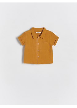 Reserved - Koszula z bawełnianego muślinu - brązowy ze sklepu Reserved w kategorii Odzież dla niemowląt - zdjęcie 172134899