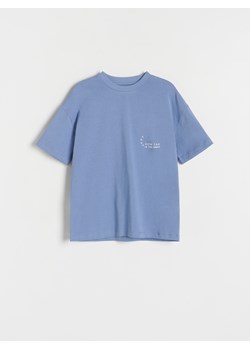 Reserved - T-shirt oversize z nadrukiem - niebieski ze sklepu Reserved w kategorii T-shirty chłopięce - zdjęcie 172135147