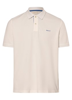 Gant Męska koszulka polo Mężczyźni Bawełna écru jednolity ze sklepu vangraaf w kategorii T-shirty męskie - zdjęcie 172136505
