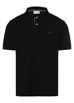 Gant Męska koszulka polo Mężczyźni Bawełna czarny jednolity ze sklepu vangraaf w kategorii T-shirty męskie - zdjęcie 172136506