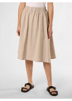 Franco Callegari Spódnica damska z dodatkiem lnu Kobiety len beżowy jednolity ze sklepu vangraaf w kategorii Spódnice - zdjęcie 172136527