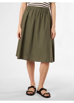 Franco Callegari Spódnica damska z dodatkiem lnu Kobiety len khaki jednolity ze sklepu vangraaf w kategorii Spódnice - zdjęcie 172136528
