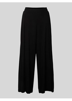 Spodnie z szerokimi nogawkami w jednolitym kolorze model ‘HIMAARI’ ze sklepu Peek&Cloppenburg  w kategorii Spodnie damskie - zdjęcie 172136876