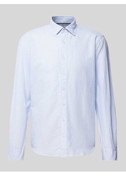 Koszula lniana o kroju slim fit z kołnierzykiem typu kent ze sklepu Peek&Cloppenburg  w kategorii Koszule męskie - zdjęcie 172137028