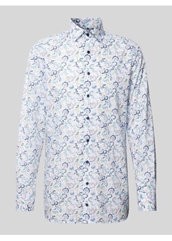 Koszula biznesowa o kroju modern fit z nadrukiem na całej powierzchni model ‘Bergamo’ ze sklepu Peek&Cloppenburg  w kategorii Koszule męskie - zdjęcie 172137146