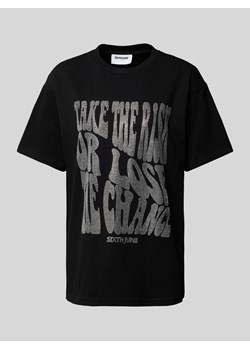 T-shirt z obszyciem z kamieni stras ze sklepu Peek&Cloppenburg  w kategorii Bluzki damskie - zdjęcie 172137195