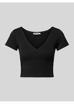 T-shirt krótki z wiązanymi detalami model ‘AMY’ ze sklepu Peek&Cloppenburg  w kategorii Bluzki damskie - zdjęcie 172137216