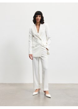 Reserved - Spodnie cygaretki w kant - biały ze sklepu Reserved w kategorii Spodnie damskie - zdjęcie 172139725