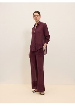 Reserved - Transparentne spodnie - burgundowy ze sklepu Reserved w kategorii Spodnie damskie - zdjęcie 172139739