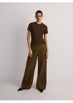 Reserved - Spodnie lniane - brązowy ze sklepu Reserved w kategorii Spodnie damskie - zdjęcie 172140017