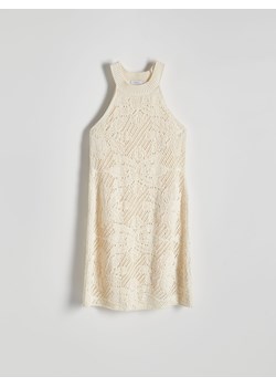 Reserved - Ażurowa sukienka - kremowy ze sklepu Reserved w kategorii Sukienki - zdjęcie 172140129